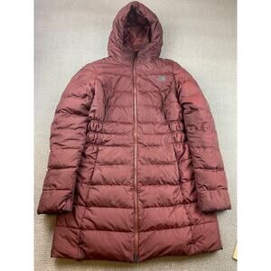 The North Face Women's Small Burgundy Red Hooded Puffer Down Jacket